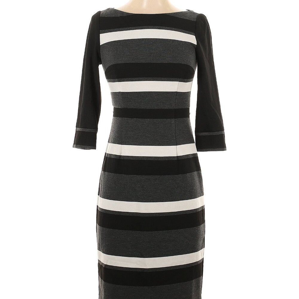 WHBM Striped 3/4 Sleeve Dress